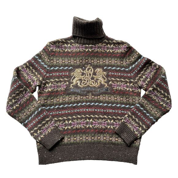 Ralph Lauren Purple Label Fair-isle Knit Embroidered Sweater S IT NWT $2490 - Picture 5 of 12